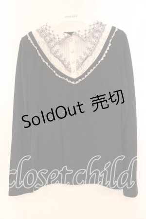 画像: axes femme / レイヤード風カットソー  クロ×オフシロ O-25-12-20-047-AX-TO-IG-OS