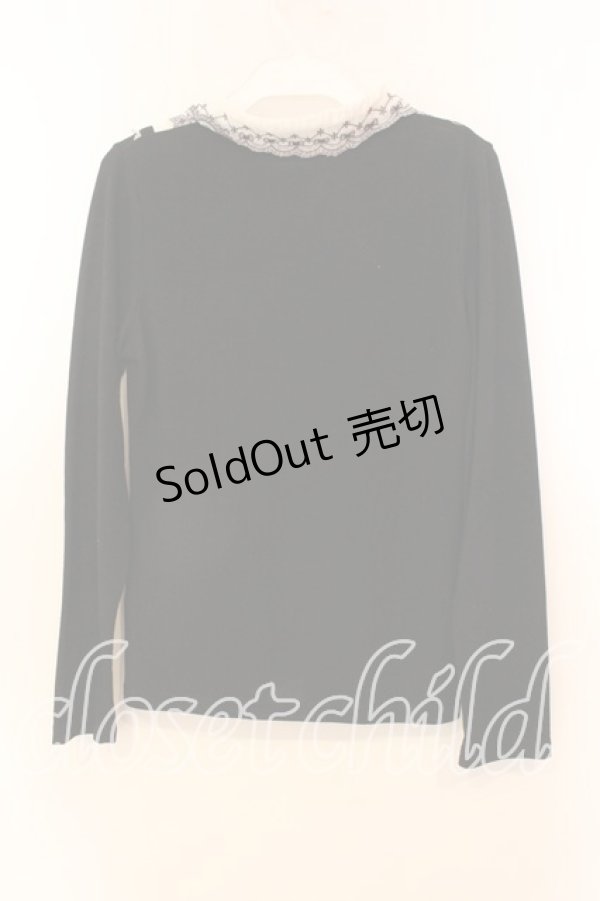 画像2: axes femme / レイヤード風カットソー  クロ×オフシロ O-25-12-20-047-AX-TO-IG-OS (2)