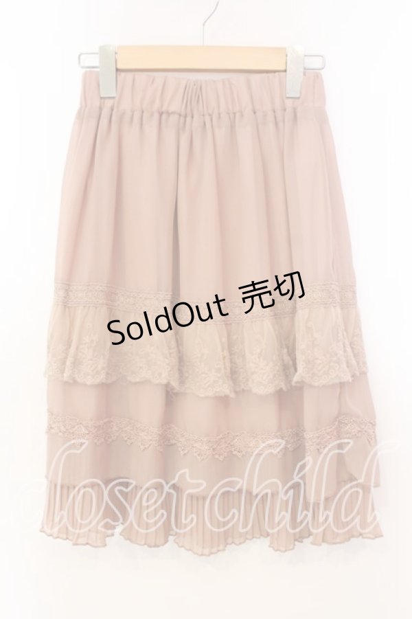 画像1: axes femme / レースティアードスカート  オレンジ系 O-25-12-20-051-AX-SK-IG-OS (1)