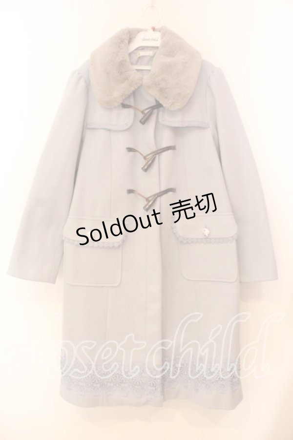 画像1: axes femme / レース使いダッフルコート L ブルー O-25-12-20-053-AX-CO-OW-OS (1)