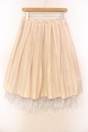 画像: Jane Marple / ストライプスカート Ｍ アイボリー×ラベンダー O-25-12-20-058-JM-SK-IG-OS