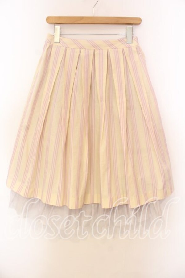 画像1: Jane Marple / ストライプスカート Ｍ アイボリー×ラベンダー O-25-12-20-058-JM-SK-IG-OS (1)