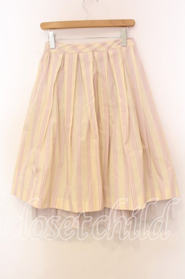 画像3: Jane Marple / ストライプスカート Ｍ アイボリー×ラベンダー O-25-12-20-058-JM-SK-IG-OS (3)