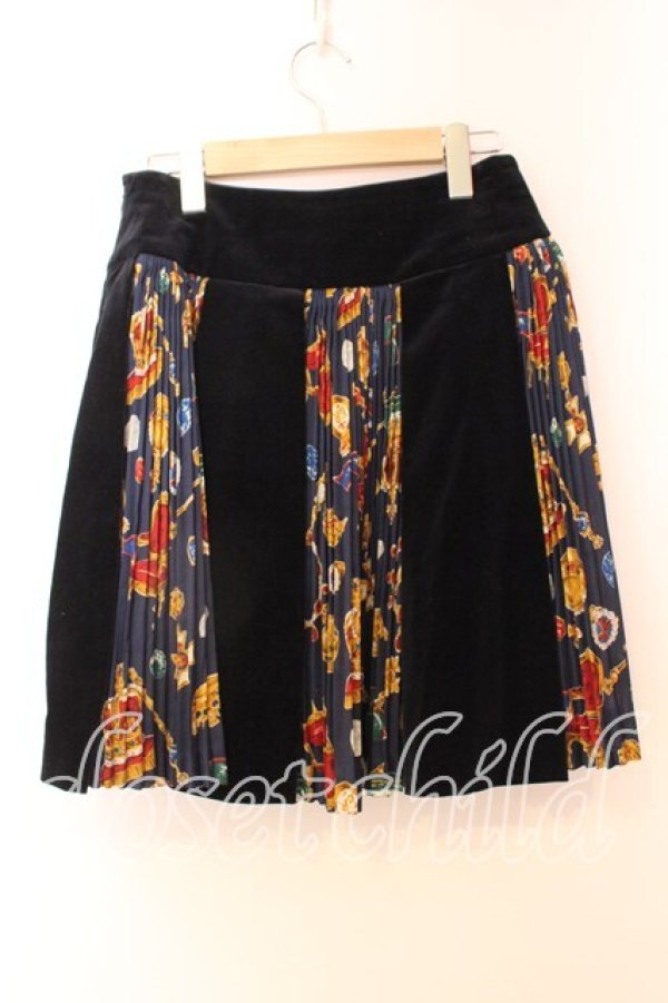 画像3: Jane Marple / ロイヤルコレクション切替MIXスカート  ネイビー O-25-12-20-059-JM-SK-IG-OS (3)