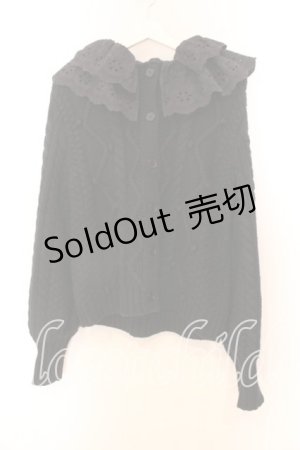 画像: Candy Stripper / FRILL COLLAR KNIT カーディガン 2 ブラック O-25-12-20-065-PU-TO-IG-OS