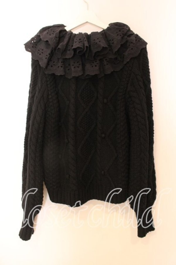 画像3: Candy Stripper / FRILL COLLAR KNIT カーディガン 2 ブラック O-25-12-20-065-PU-TO-IG-OS (3)