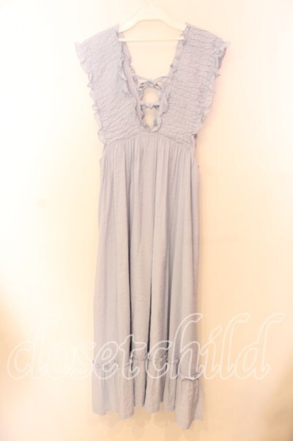 画像3: Candy Stripper / SHIRRING JUMPER SKIRT ジャンパースカート 2 サックス O-25-12-20-067-PU-OP-IG-OS (3)