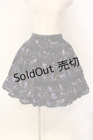 画像: metamorphose / Melody cat フリルスカート  クロ×パープル O-25-12-20-008-ME-SK-OW-OS