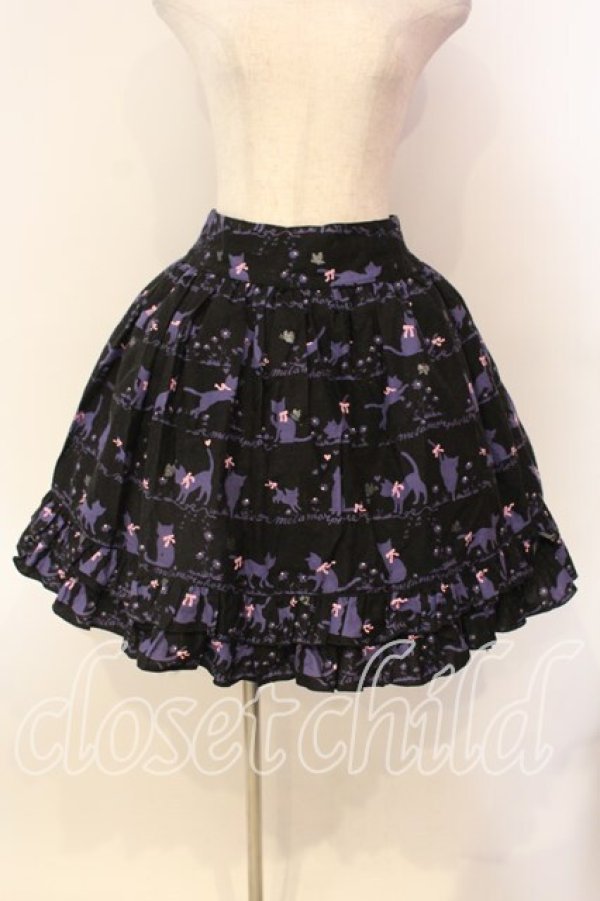 画像1: metamorphose / Melody cat フリルスカート  クロ×パープル O-25-12-20-008-ME-SK-OW-OS (1)