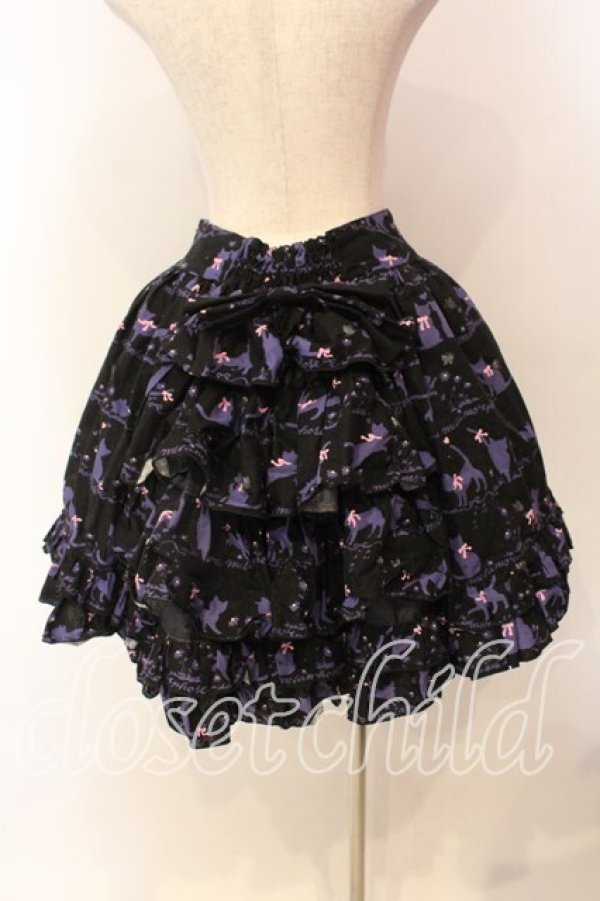 画像4: metamorphose / Melody cat フリルスカート  クロ×パープル O-25-12-20-008-ME-SK-OW-OS (4)