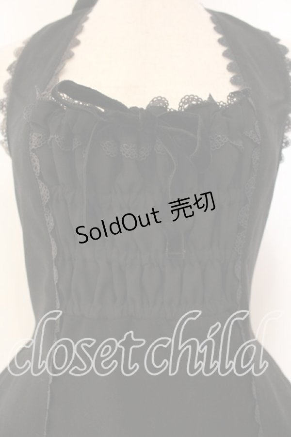 画像3: metamorphose / ホルターネックベネシャンロングワンピース  クロ O-25-12-20-009-ME-OP-IG-OS (3)