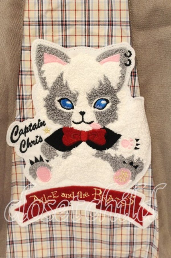 画像3: ALICE and the PIRATES / クリスのもこもこワッペンサロペットスカート  ベージュ O-25-12-20-014-PA-OP-OW-OS (3)