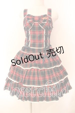 画像: Angelic Pretty / Fancyタータンチェックジャンパースカート  ネイビー×アカ O-25-12-20-015-AP-OP-OW-OS