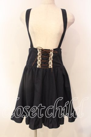 画像: Blue rouge / レースアップサスペンダースカート  ネイビー O-25-12-20-002-CA-SK-IG-OS