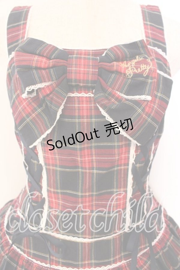 画像2: Angelic Pretty / Fancyタータンチェックジャンパースカート  ネイビー×アカ O-25-12-20-015-AP-OP-OW-OS (2)