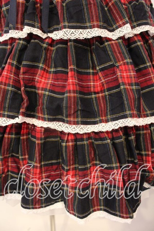 画像3: Angelic Pretty / Fancyタータンチェックジャンパースカート  ネイビー×アカ O-25-12-20-015-AP-OP-OW-OS (3)