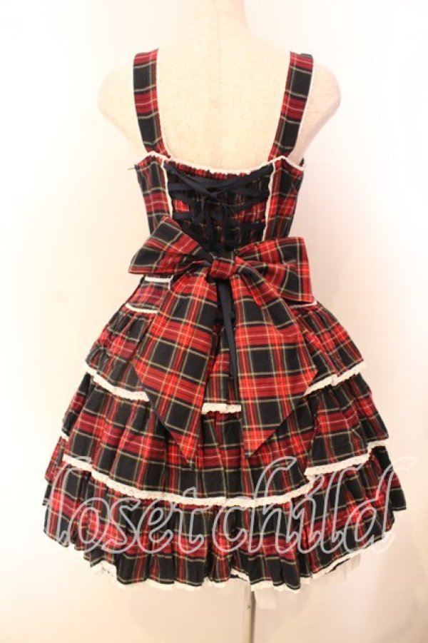 画像5: Angelic Pretty / Fancyタータンチェックジャンパースカート  ネイビー×アカ O-25-12-20-015-AP-OP-OW-OS (5)
