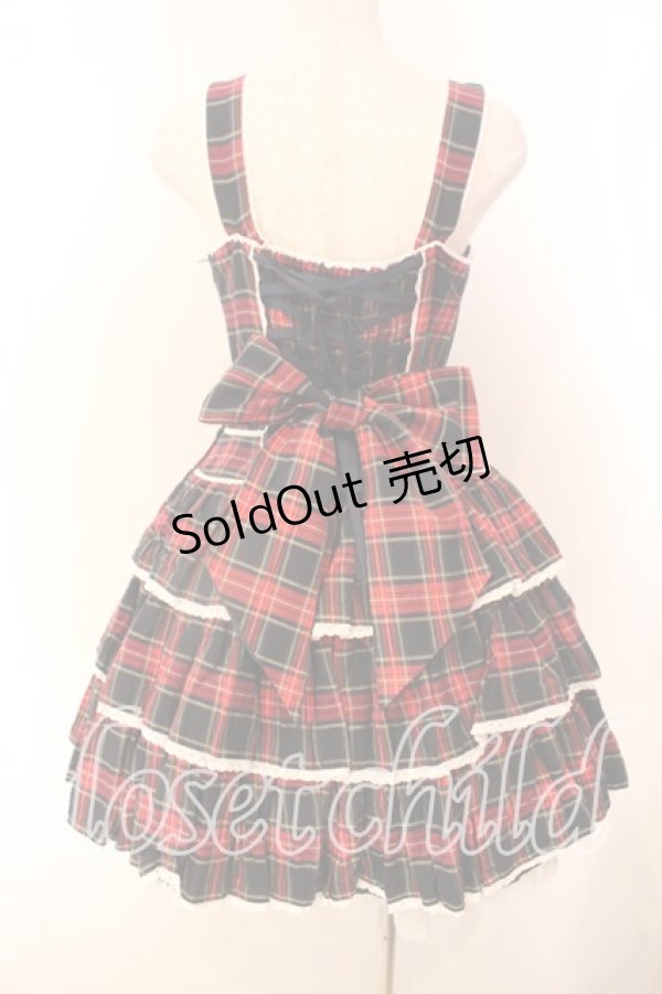 画像5: Angelic Pretty / Fancyタータンチェックジャンパースカート  ネイビー×アカ O-25-12-20-015-AP-OP-OW-OS (5)