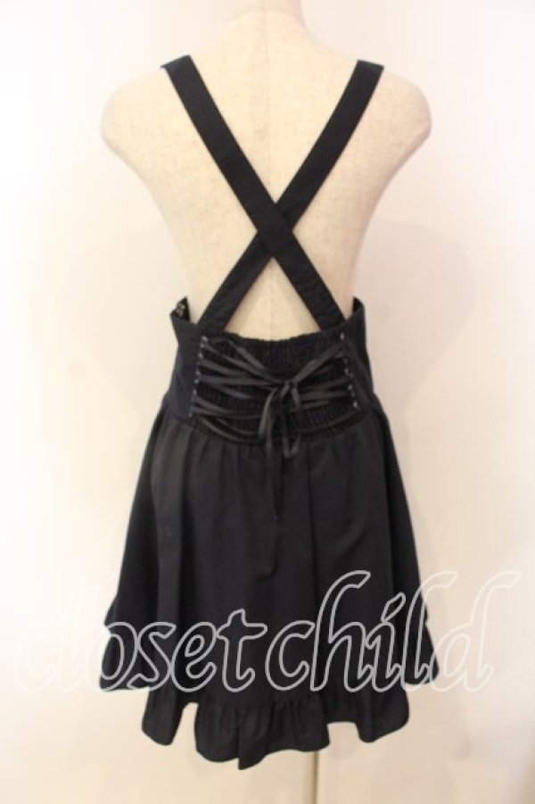 画像2: Blue rouge / レースアップサスペンダースカート  ネイビー O-25-12-20-002-CA-SK-IG-OS (2)