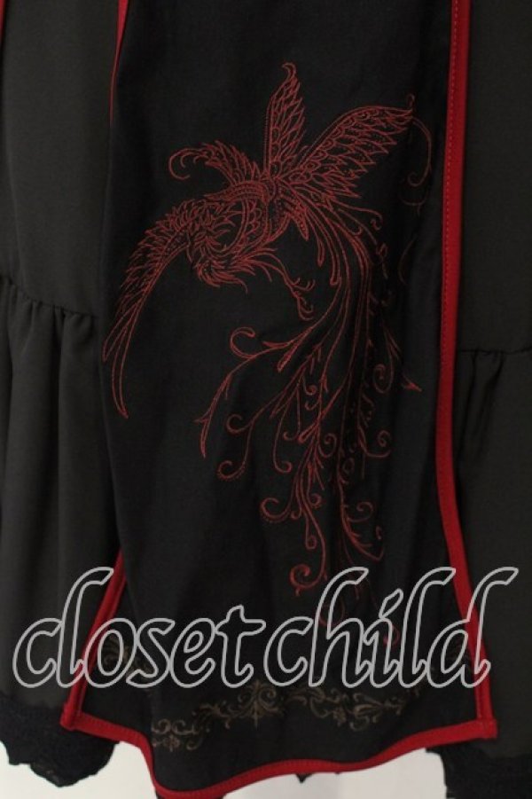 画像3: Ozz oneste / 朱雀刺繍 和チャイナジャンパースカート  ブラック×レッド O-25-12-20-020-OO-OP-OW-OS (3)