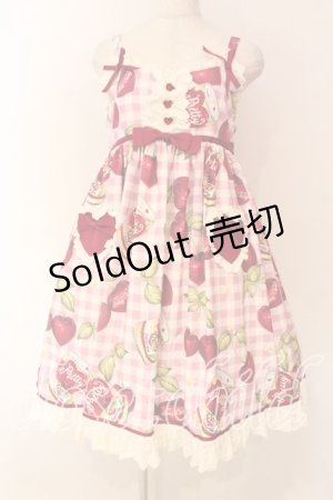 画像: Pretty Rock Baby（海外ロリータブランド） / The Gingham Cherryジャンパースカート L ピンク O-25-12-22-001-LO-OP-OW-OS