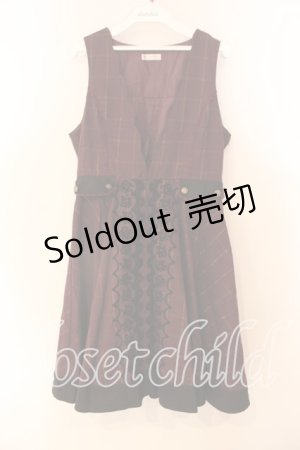 画像: axes femme / グレンチェックジャンドレ M ワイン O-25-12-22-039-AX-OP-OW-ZT505