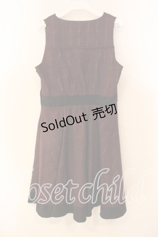 画像2: axes femme / グレンチェックジャンドレ M ワイン O-25-12-22-039-AX-OP-OW-ZT505 (2)