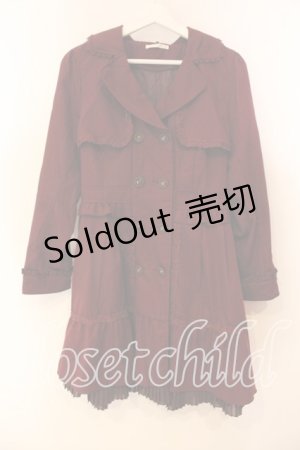 画像: axes femme / ファー襟トレンチコート L ワイン O-25-12-22-044-AX-CO-OW-ZT-C044