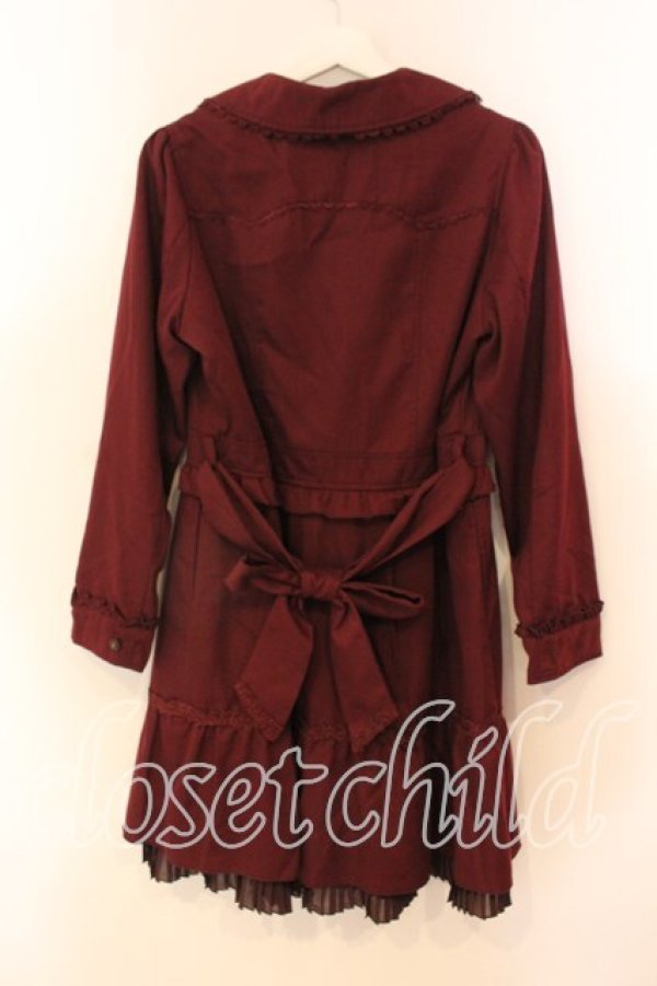 画像2: axes femme / ファー襟トレンチコート L ワイン O-25-12-22-044-AX-CO-OW-OS (2)