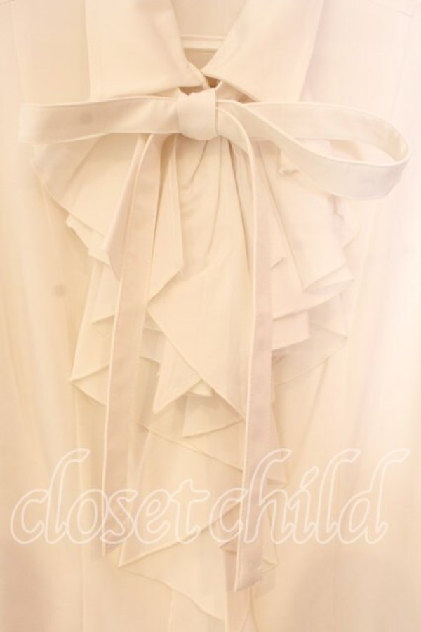 画像2: Sheglit / ビショップスリーブジャボブラウス M ホワイト O-25-12-22-047-EL-BL-OW-OS (2)