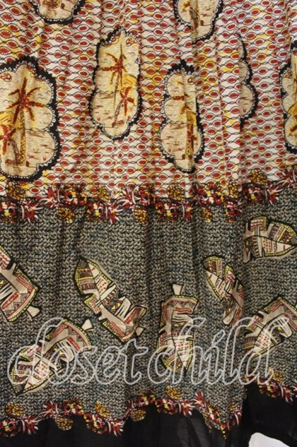 画像2: Jane Marple Dans Le Salon / Palm tree long skirt　スカート M イエロー系 O-25-12-22-049-JM-SK-OW-OS (2)