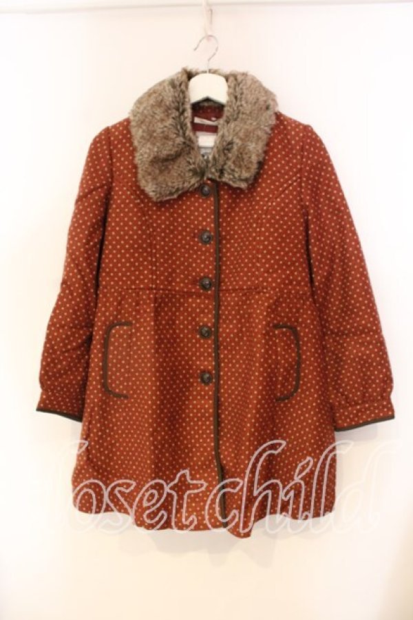 画像1: axes femme / ドット柄ワンピコート  オレンジ O-25-12-22-059-AX-CO-IG-OS (1)