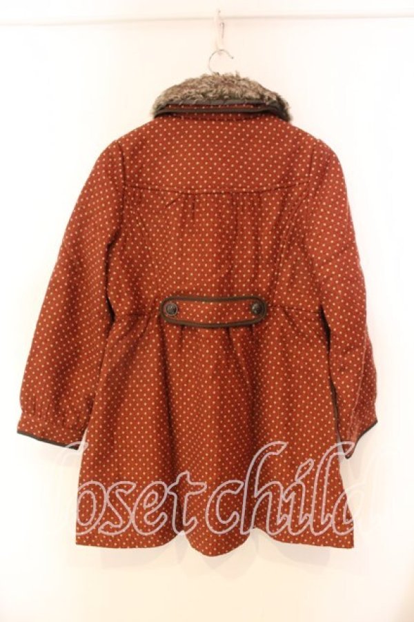 画像2: axes femme / ドット柄ワンピコート  オレンジ O-25-12-22-059-AX-CO-IG-OS (2)