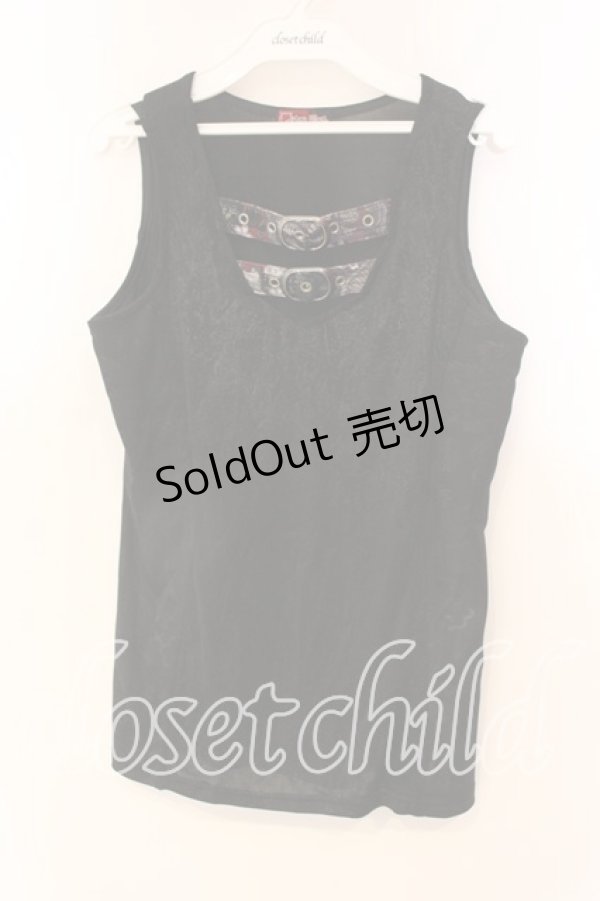 画像1: Qutie Frash / ベルトタンク  ブラック O-25-12-22-068-QU-TO-IG-OS (1)