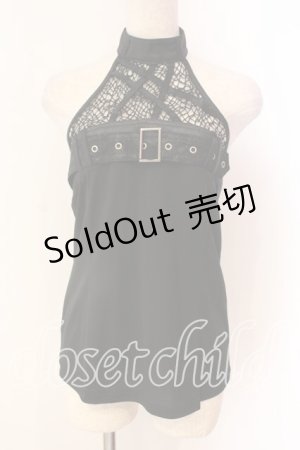 画像: Qutie Frash / ホルターキャミ  ブラック O-25-12-22-005-QU-TO-IG-OS