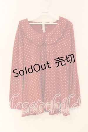 画像: axes femme / ドット柄衿付きプルオーバー  アカ O-25-12-22-1001-AX-TO-IG-ZT517