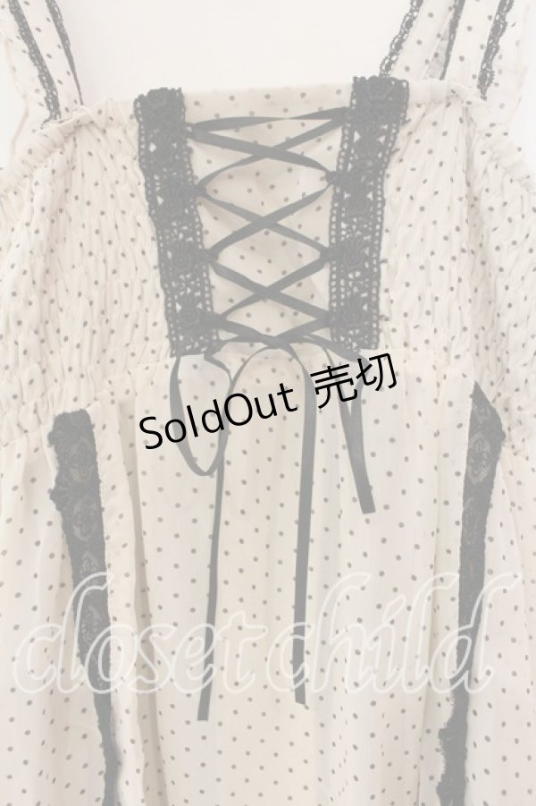 画像2: axes femme / ドットシフォンシャーリングチュニック M オフ O-25-12-22-1009-AX-TO-IG-OS (2)