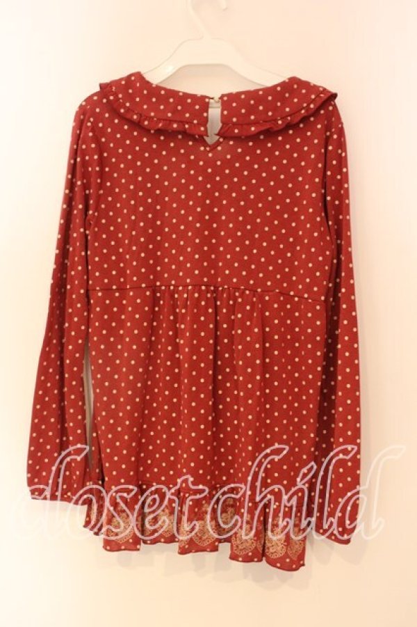 画像2: axes femme / ドット柄衿付きプルオーバー  アカ O-25-12-22-1001-AX-TO-IG-OS (2)