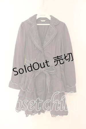 画像: axes femme / レース配色トレンチコート M ネイビー O-25-12-22-1011-AX-JA-IG-OS