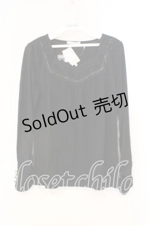 画像: axes femme / 袖口ボタンインナープルオーバー M クロ O-25-12-22-1018-AX-TO-IG-OS