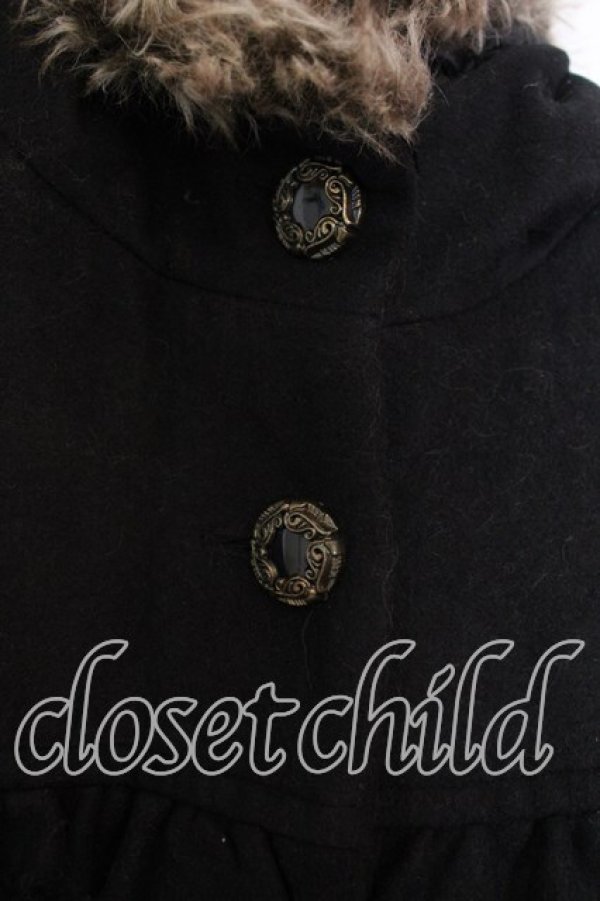 画像2: axes femme / BackフリルAラインコート ｍ クロ O-25-12-22-1002-AX-CO-IG-OS (2)