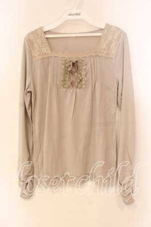 画像: axes femme / レースアップインナープルオーバー M アイボリー O-25-12-22-1024-AX-TO-IG-OS