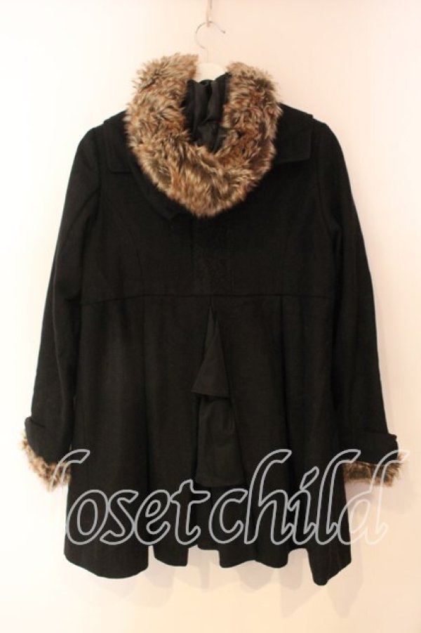 画像3: axes femme / BackフリルAラインコート ｍ クロ O-25-12-22-1002-AX-CO-IG-OS (3)