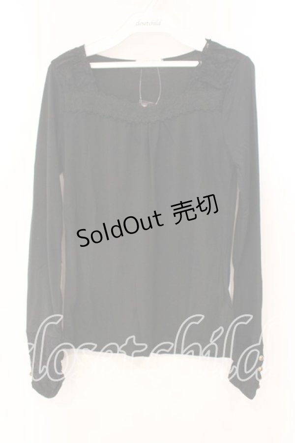 画像1: axes femme / レース配色カットソー M クロ O-25-12-22-1025-AX-TO-IG-ZT525 (1)