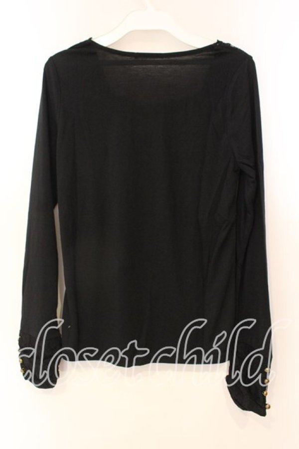 画像2: axes femme / レース配色カットソー M クロ O-25-12-22-1025-AX-TO-IG-OS (2)