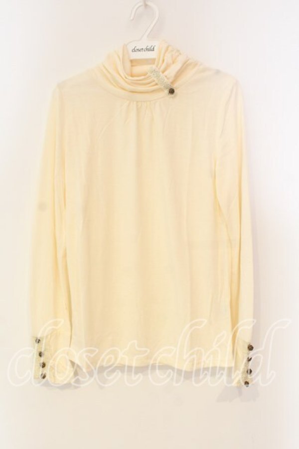 画像1: axes femme / レースボタン使いプチネックカットソー M アイボリー O-25-12-22-1026-0-TO-IG-OS (1)