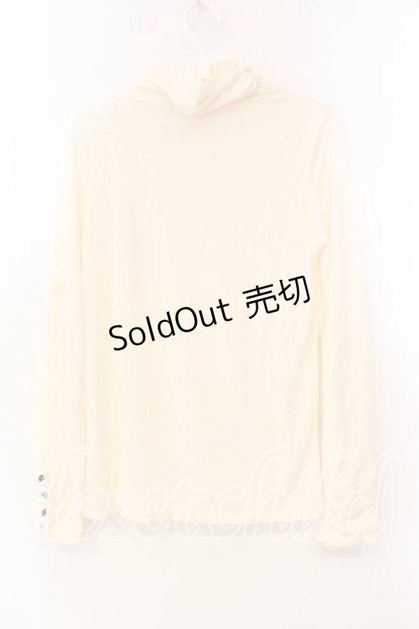 画像2: axes femme / レースボタン使いプチネックカットソー M アイボリー O-25-12-22-1026-0-TO-IG-ZT525 (2)