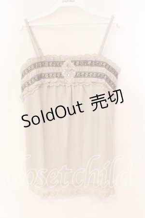 画像: axes femme / ジャガードラインキャミソール  アイボリー O-25-12-22-1027-AX-TO-IG-ZT525