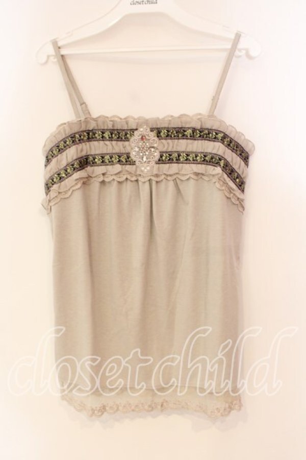 画像1: axes femme / ジャガードラインキャミソール  アイボリー O-25-12-22-1027-AX-TO-IG-OS (1)