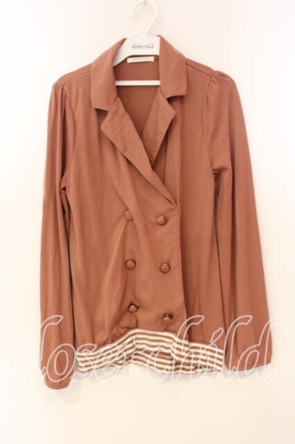 画像1: axes femme / ジャケットレイヤー風プルオーバー M オレンジ系 O-25-12-22-1028-AX-TO-IG-OS (1)